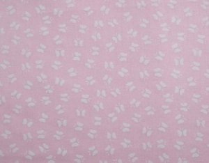 Pink With White Butterflies Fabric