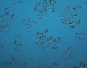 Blue rocket dog fabric